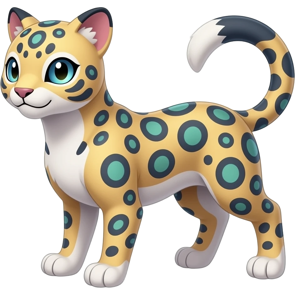 Digitigrade elemental realistic pretty elegant sleek shiny patterned quadrupedal Randomly marked randomly colored Shinx-Liepard-Electrike-Sprigatito-Litten-Fakémon-Digimon-animal-hybrid, full body, short nub-tail emoji