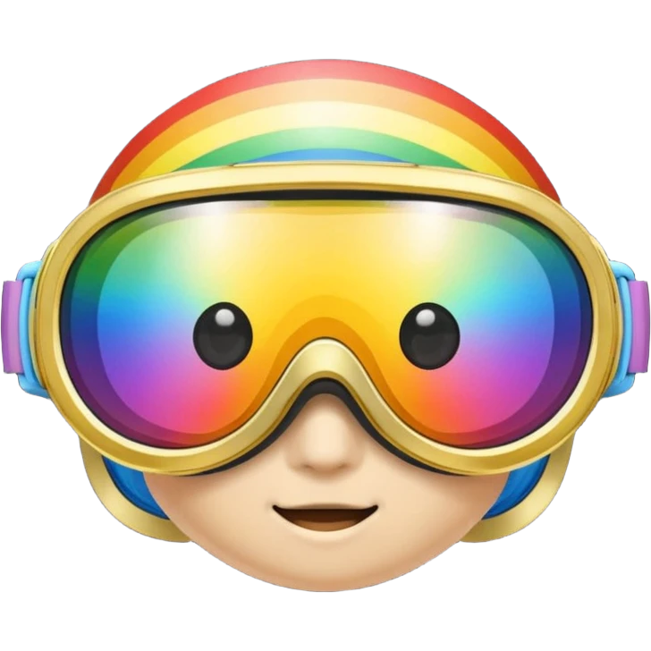 gold simulation rainbow visor Earth goggles emoji