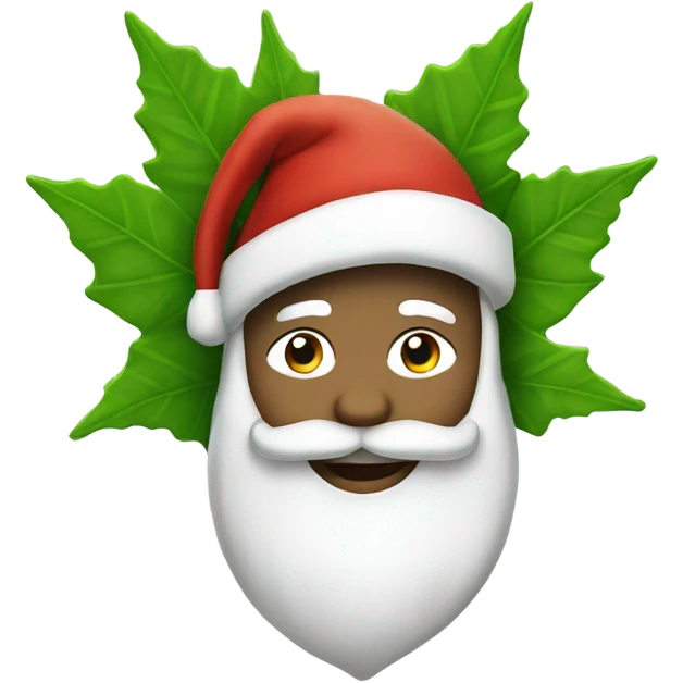Santa green leaf emoji