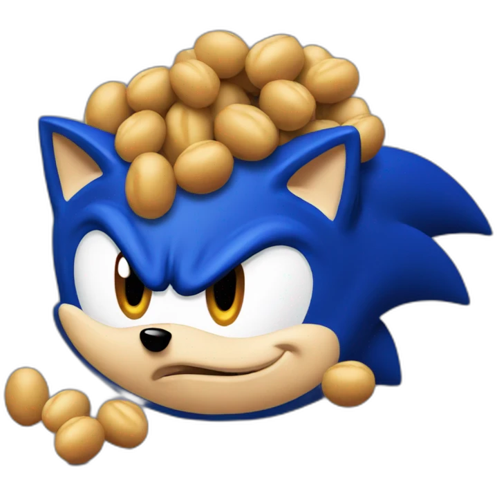 sonic the hedgehog eating beans emoji