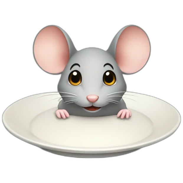 cute mouse looking at an empty plate emoji
