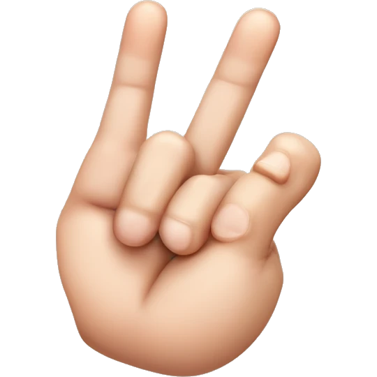 hand with index finger, middle finger and pinky finger rased ring finger and thumb connected emoji