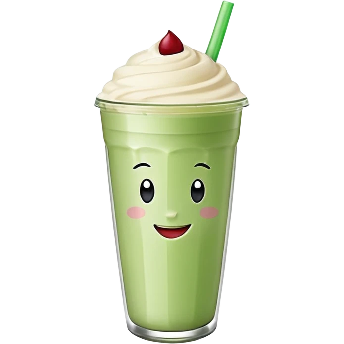 un vaso de batido animado, de caricatura, con tapa y pitillo, que tenga brazos y piernas, cara tierna y que inspire confianza y amabilidad emoji