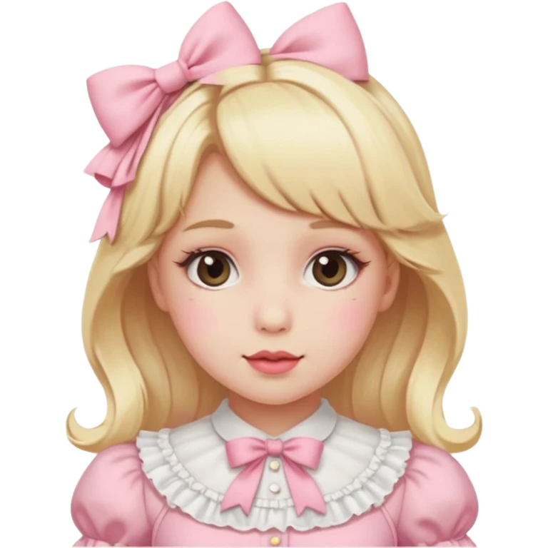 Pink Lolita with blonde hair emoji
