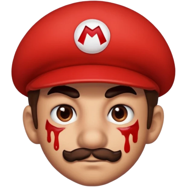 mario a lot of blood on his left eye emoji