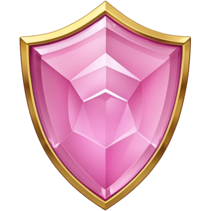 Pink crystal shield golden border emoji