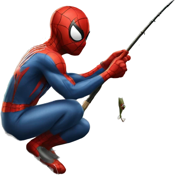Spiderman fishing emoji