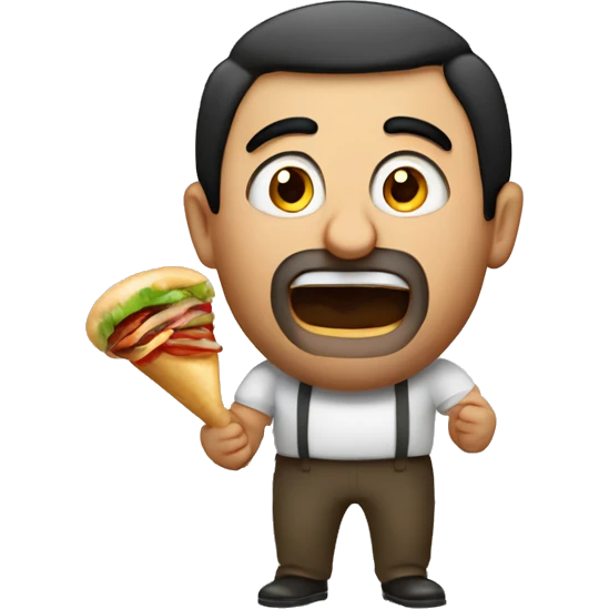 an Armenian man yelling and holding a kebab  emoji