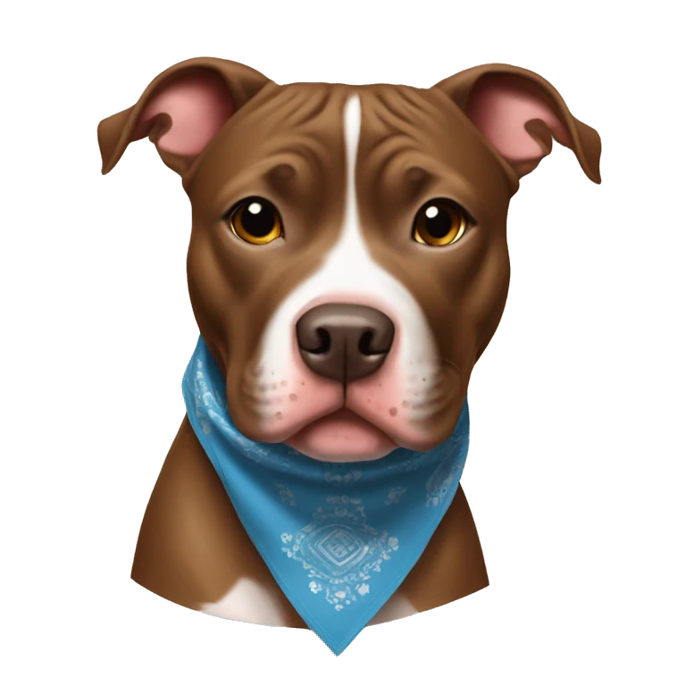 Brown pit bull with bandanna  emoji