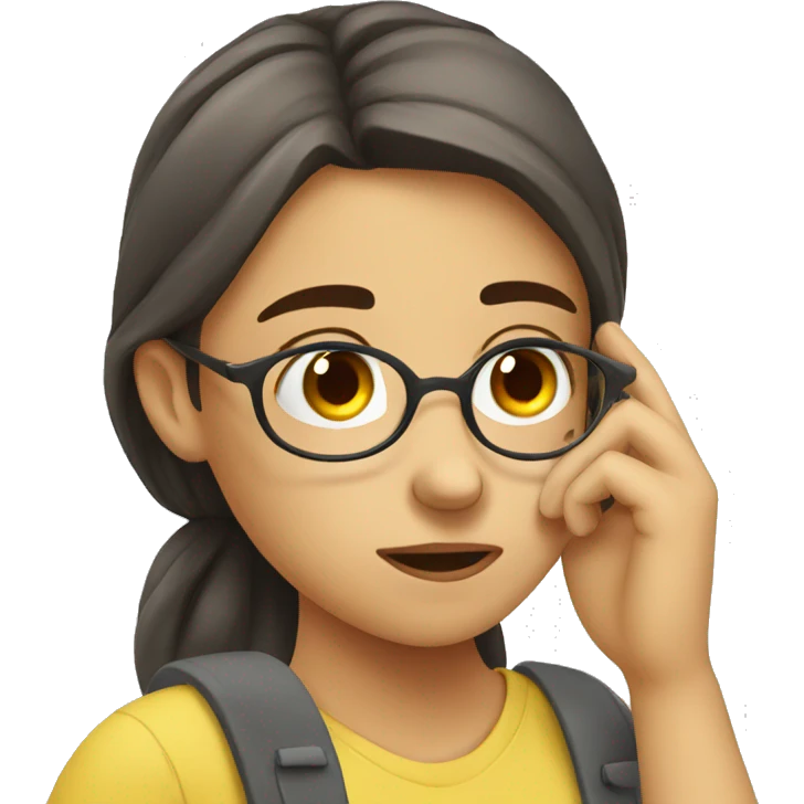Tired girl due to studying  emoji