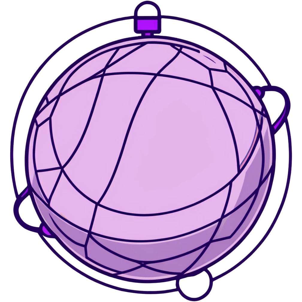 world globe with a connected network, purple and light pink colors emoji