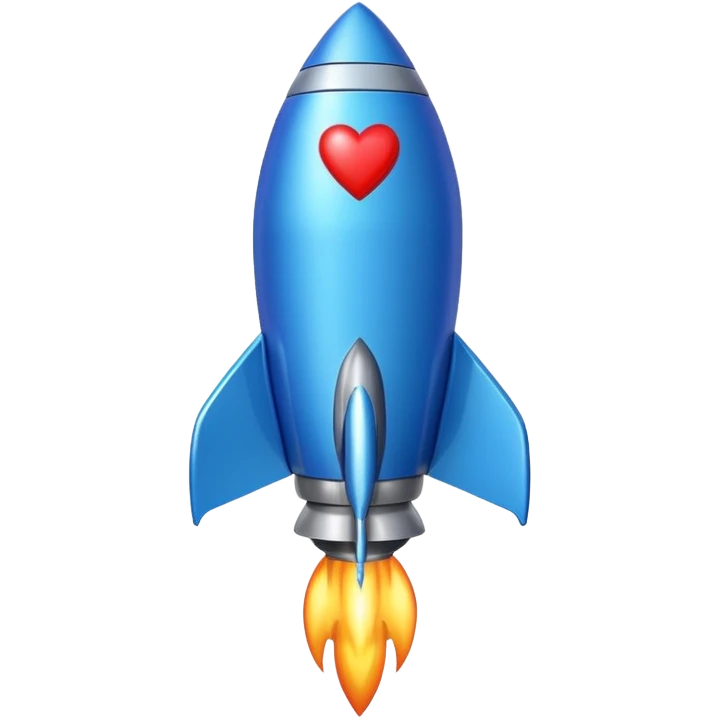 blue heart with a rocket emoji