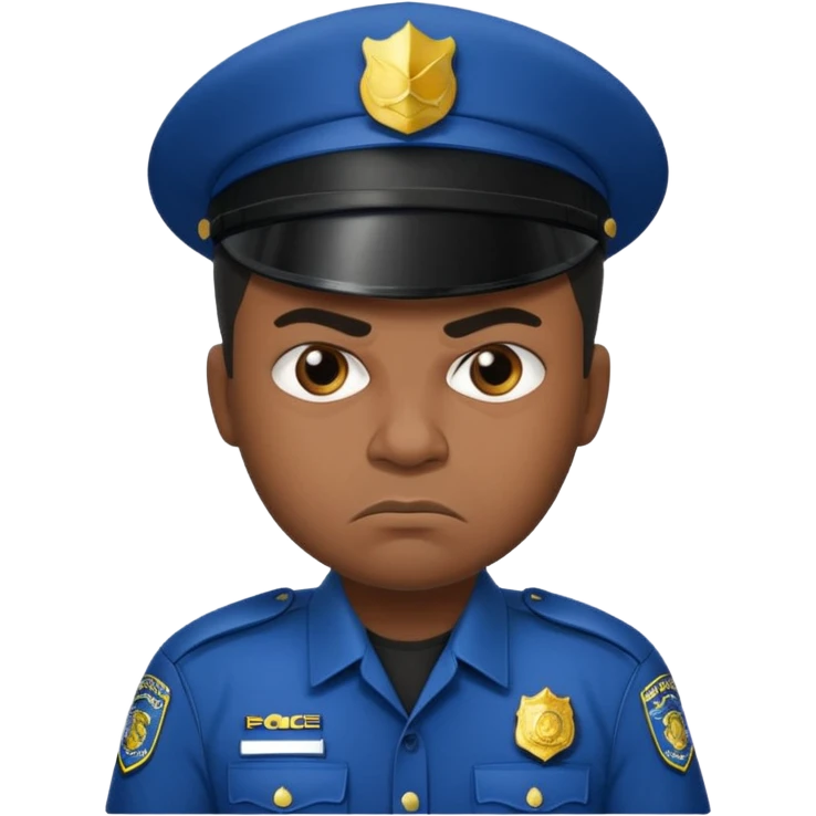 Black angry police man emoji
