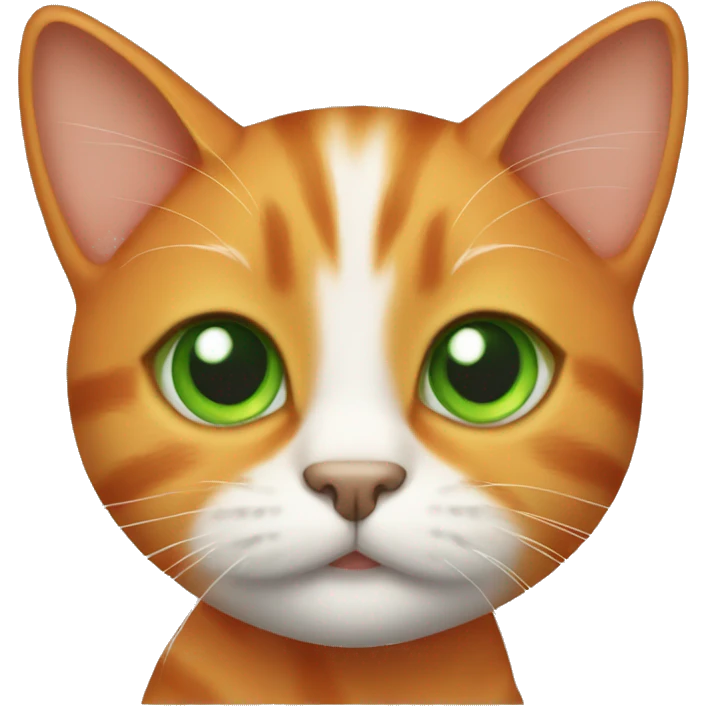 three legged orange cat with green eyes  emoji