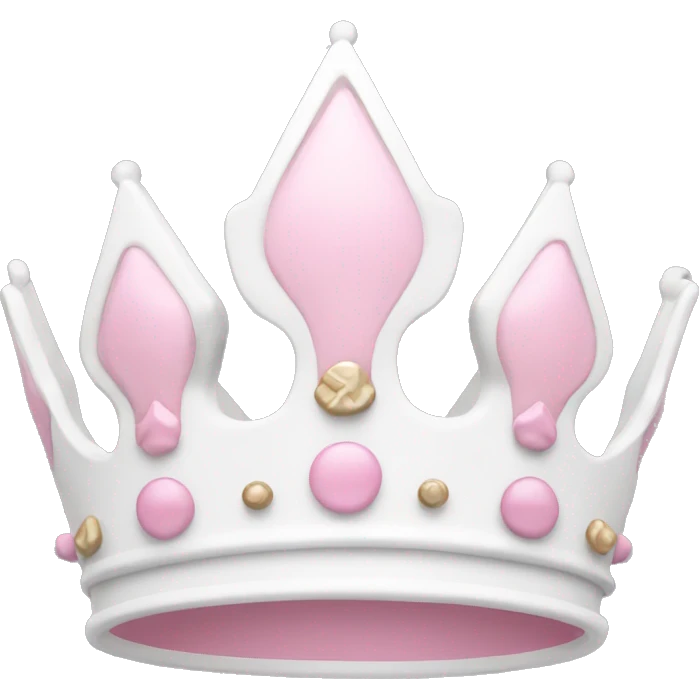 White and pastel pink crown emoji