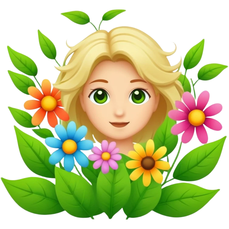 gentle wind blowing through leaves and flowers on a sunny day emoji