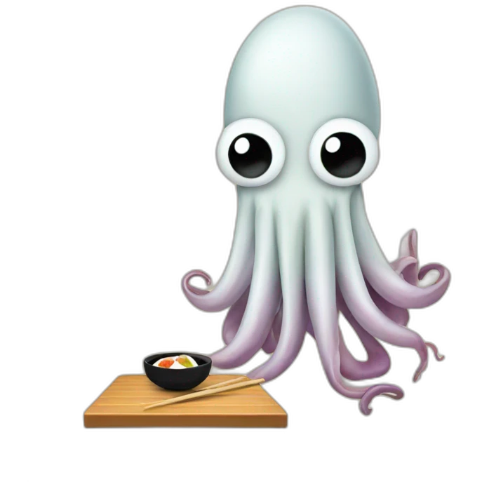 Squid eat sushi emoji