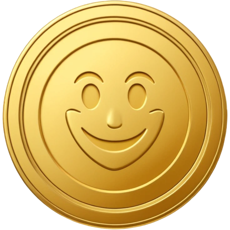 A shiny 3D coin in emoji style, with embossed details and realistic lighting.  place the "V" from the Visify logo in the center of the coin, keeping its original curved style.  emoji