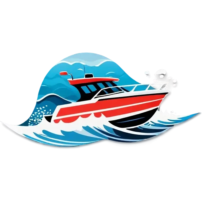 recreational boat in waves emoji