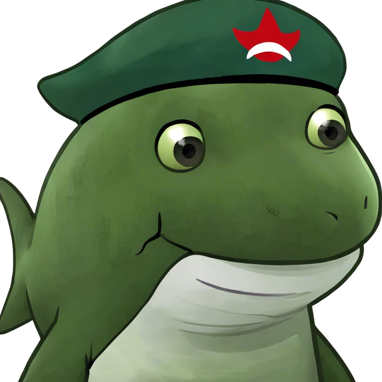 Shark with beret emoji
