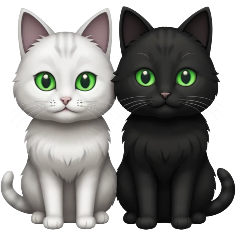 Two cats one black one grey and white emoji