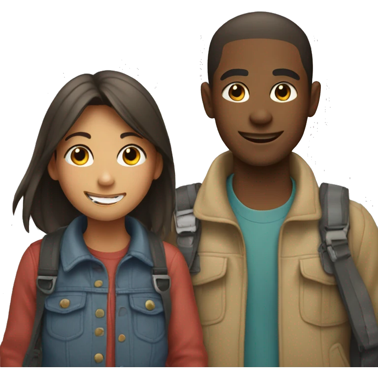 smiling girl with boys remove the people in the back emoji