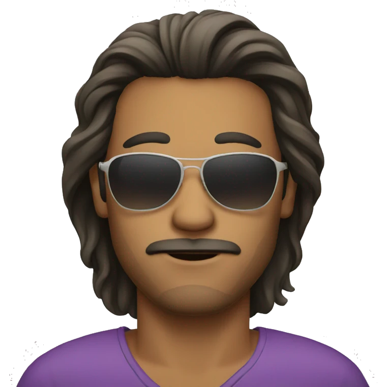 Man with middle long hair with sunglasses  emoji