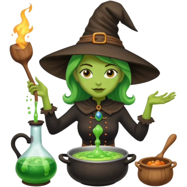 green witch cooking potion emoji
