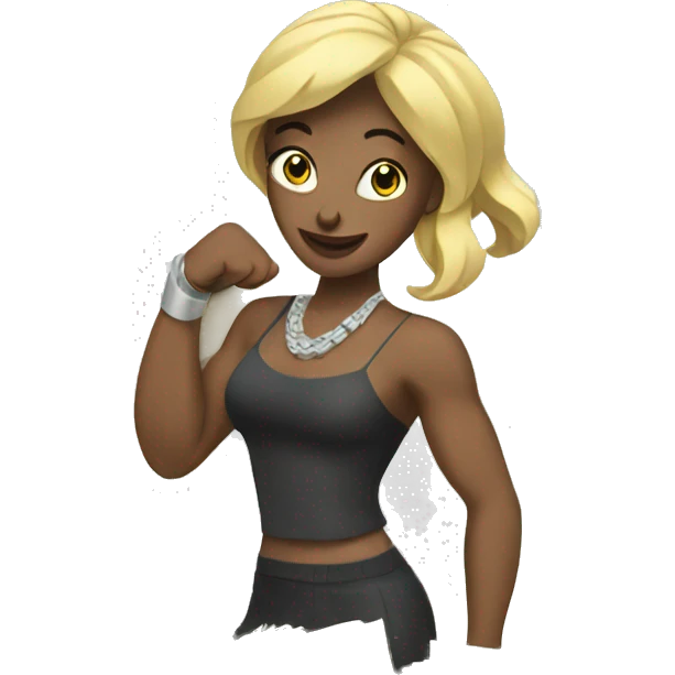 white woman flexing money emoji