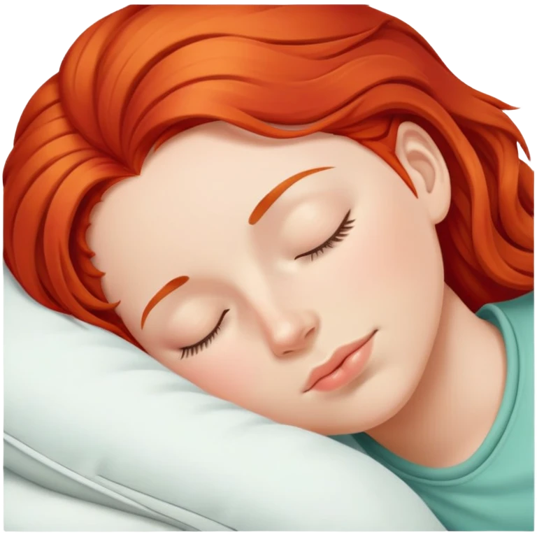 chica pelirroja durmiendo  emoji