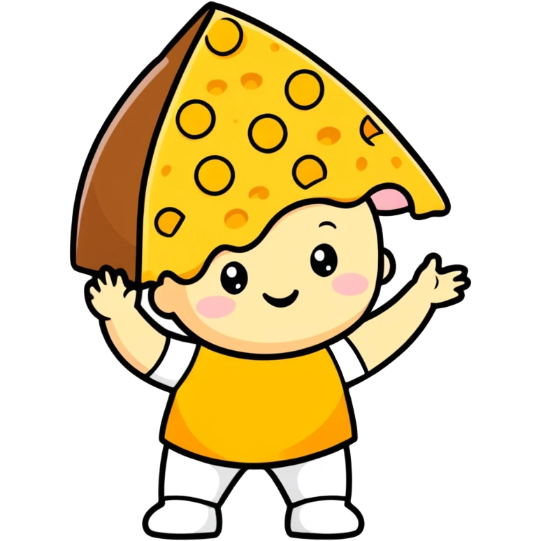 Toddler with cheese on their head  emoji