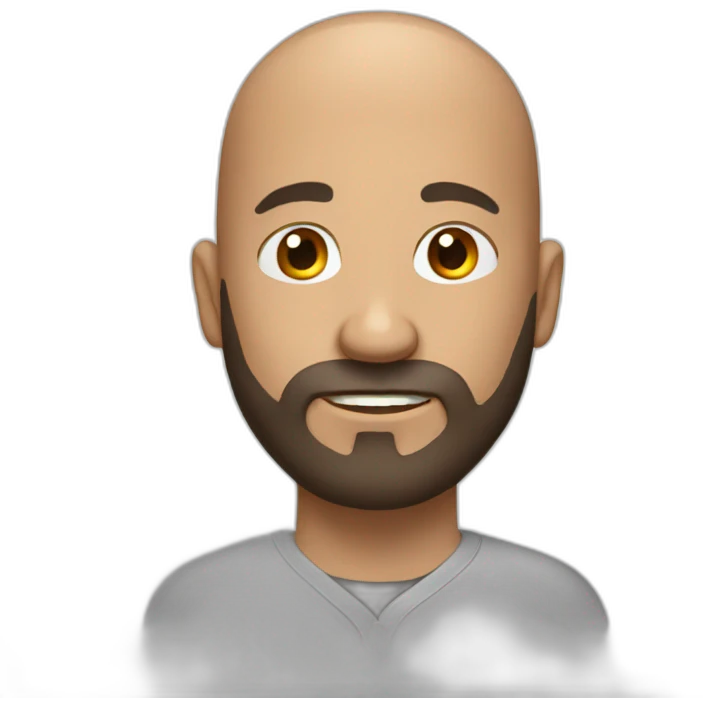 Long haired bald man emoji