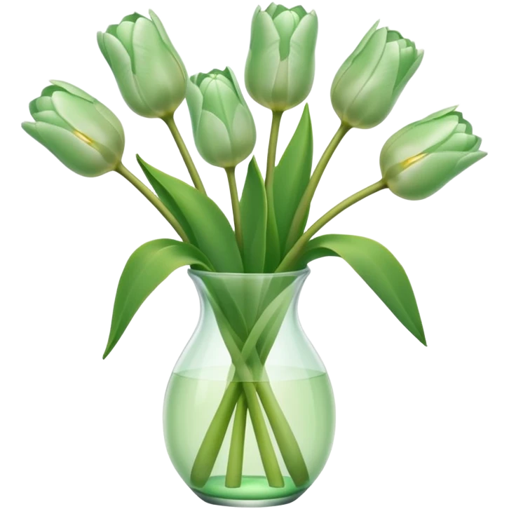 pastel green tulips emoji