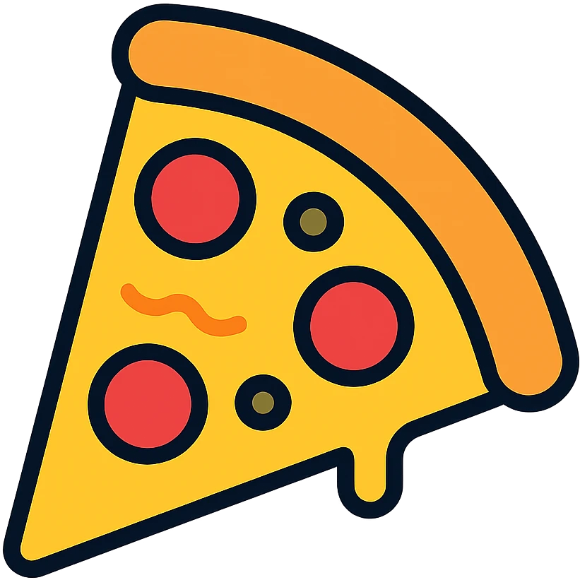 color outline icon of a pizza slice emoji