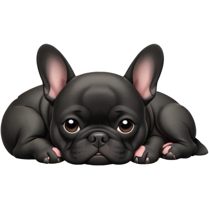 Чёрный французский бульдог спит  emoji