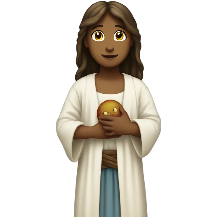 Girl  standing by Jesus emoji
