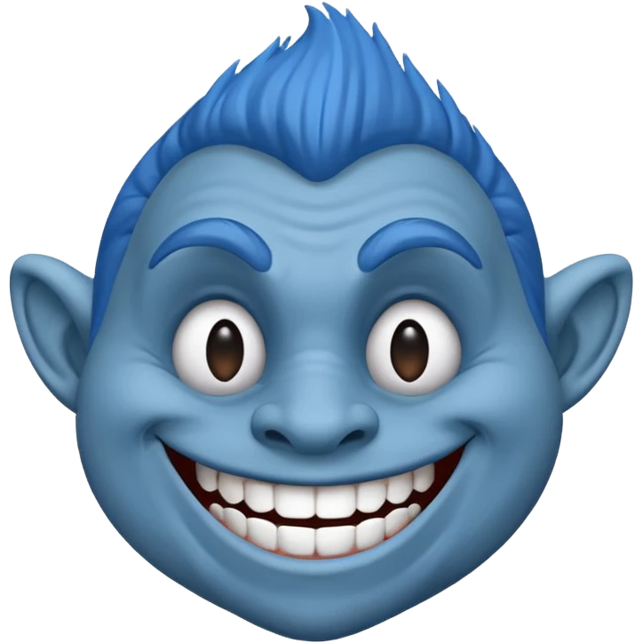 Troll troll face blue emoji