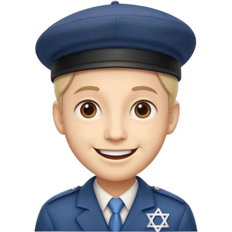 Smile face klasyczny, lecz z pejsami i beretem żydowskim emoji
