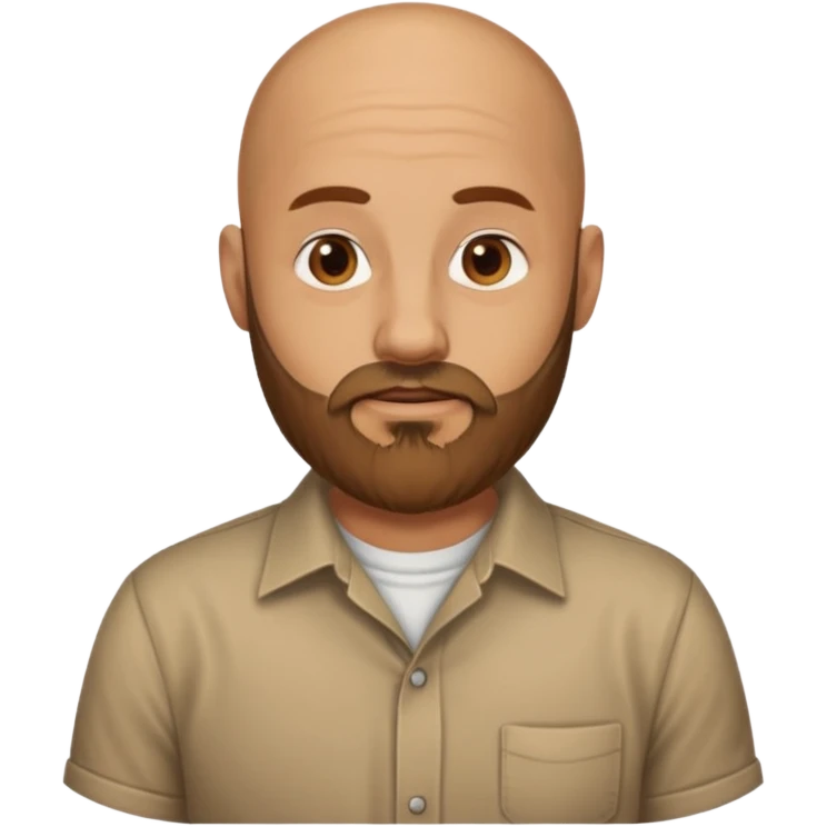 brownlong beard bald man with shirt emoji