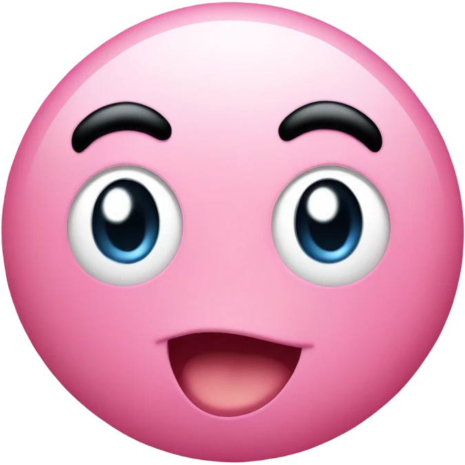 Anime style Kirby shaped ball emoji