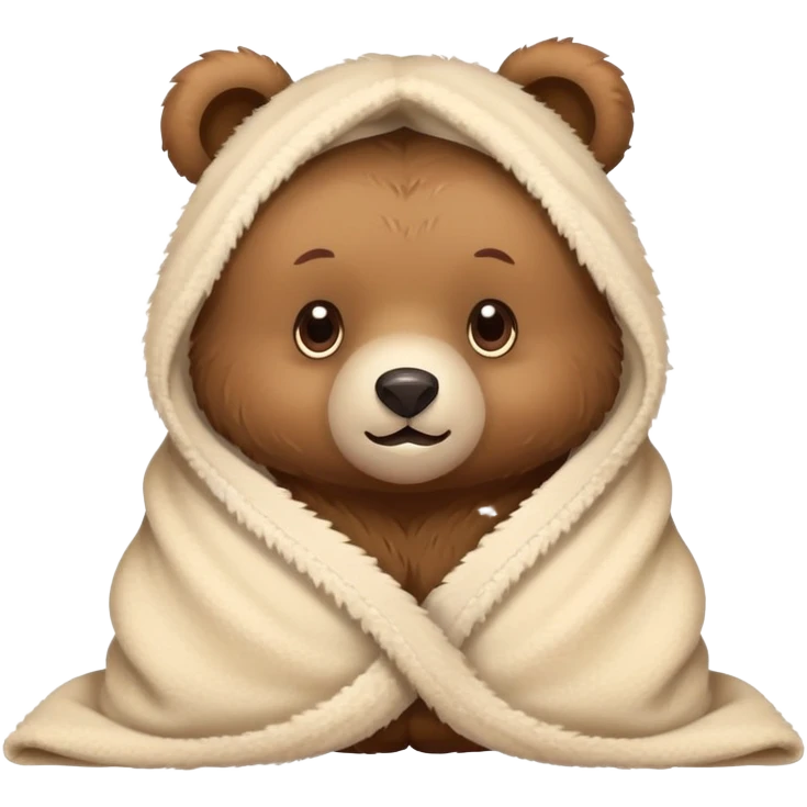Cute bear in blanket  emoji