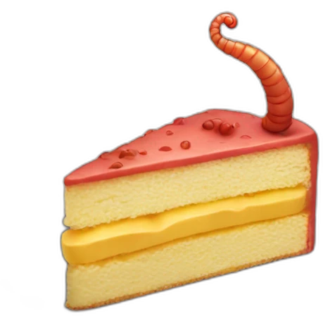 Cake cheese worm emoji