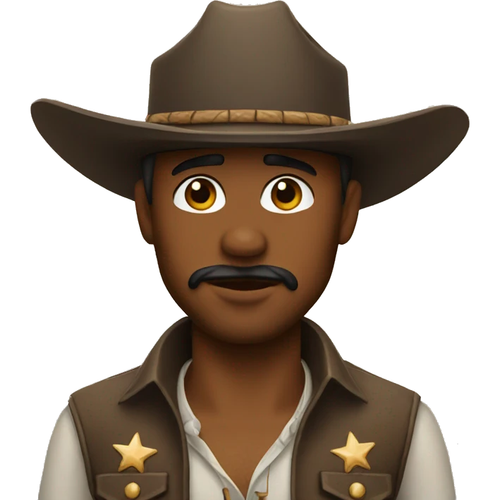 Cowboy with lip marks emoji