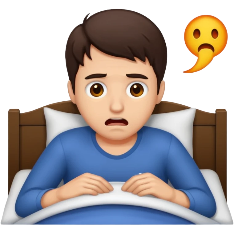 brunette man having nightmare emoji