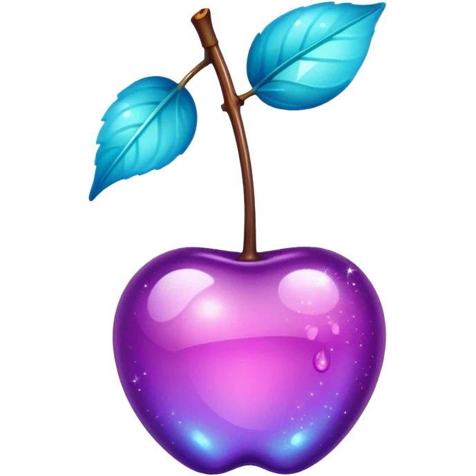 glitter purple and cian cherry emoji