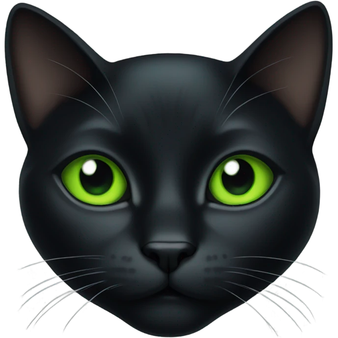 Black cat with green eyes emoji