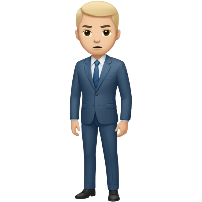 ligth man with a disgusted face full body emoji