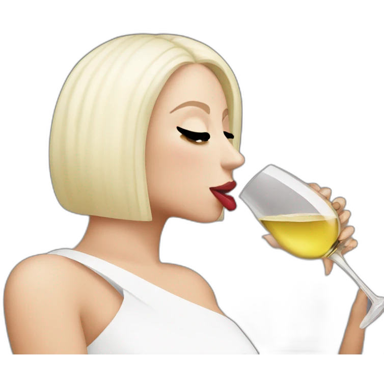 lady gaga drinking wine emoji