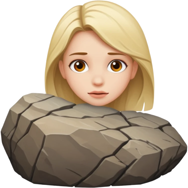 Pretty girl stuck between rock and hard place emoji