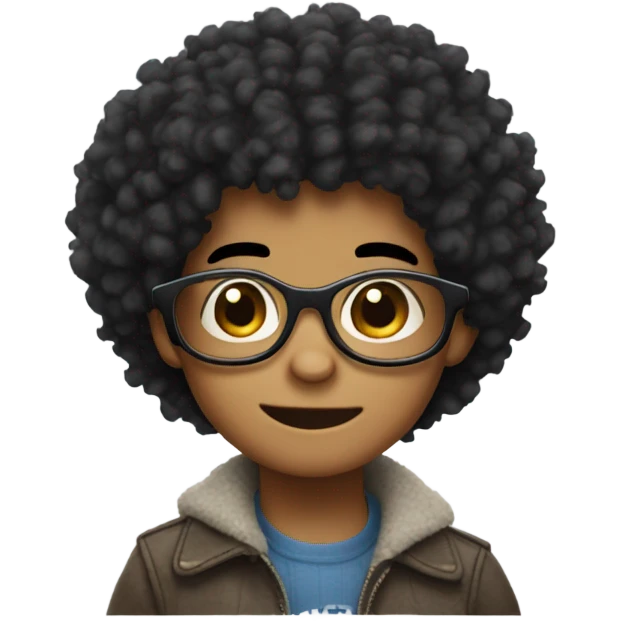 Stitch boy with glasses and Afro  emoji